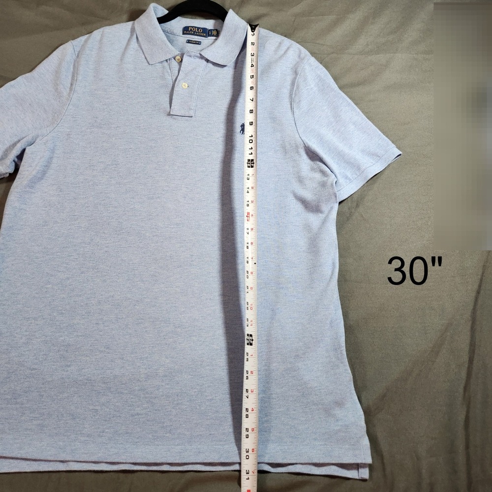 Polo Ralph Lauren Classic Fit Polo in Heathered Light Blue Size Large - Picture 4 of 7